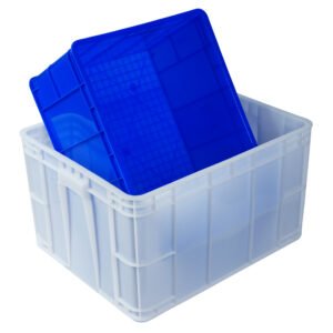 Plastic Turnover Box, Factory Solid Plastic Stackable Moving Box, Customize Logo