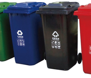 Industrial Mobile Plastic Garbage Bins Outdoor Use with Wheels 100L120L 240L Capacity